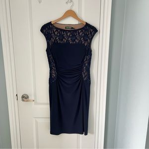 Ralph Lauren stretchy lace and sequin cocktail dress
